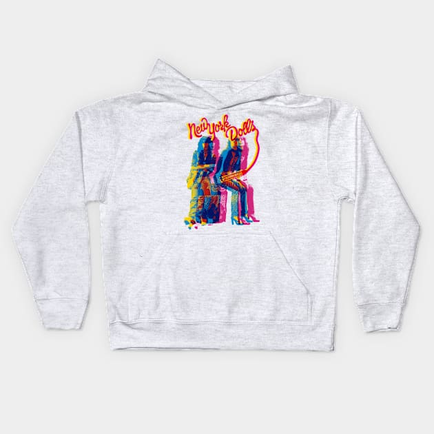 New York Dolls Kids Hoodie by HAPPY TRIP PRESS